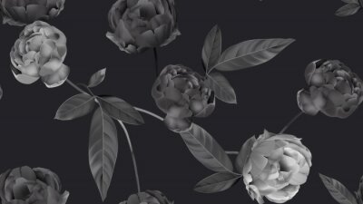 Motif élégant de roses grises