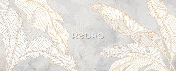 Poster  Motif feuillu en pastel