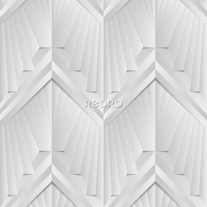 Poster  Motif géométrique abstrait en blanc