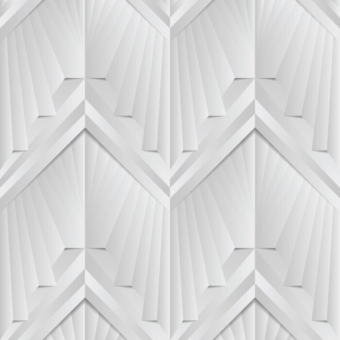 Poster  Motif géométrique abstrait en blanc