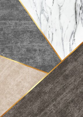 Sticker  Motif géométrique et effet marbre