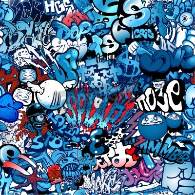 Poster  Motif graffiti bleu