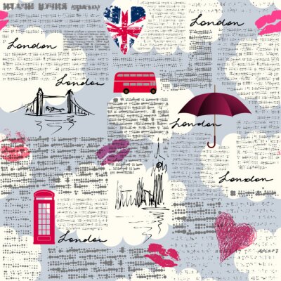 Papier peint à motif  motif London Vintage