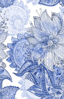 Motif oriental peint à l'aquarelle