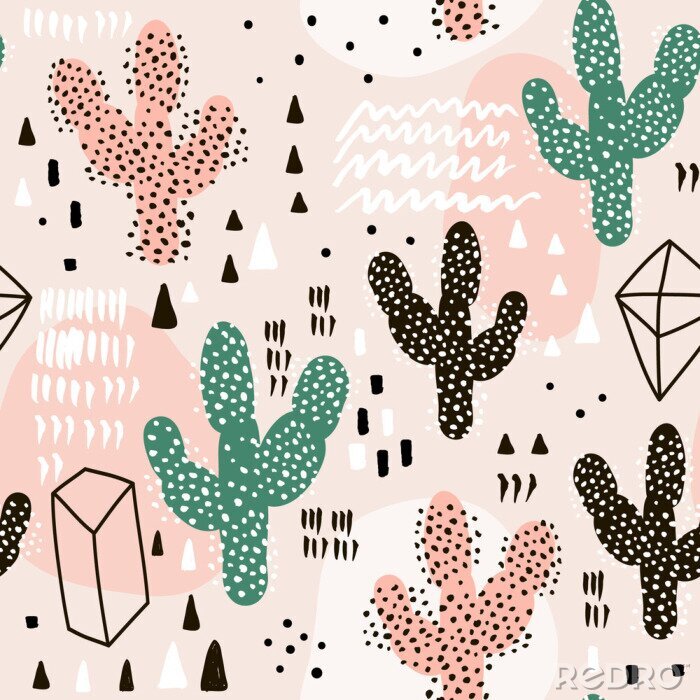 Poster  Motif pastel avec des plantes naturelles