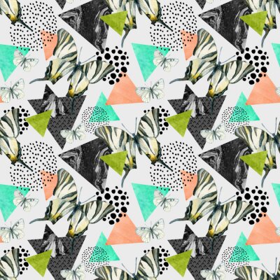 Motif tropical avec papillons