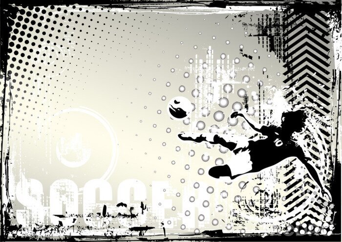 Poster  Motif vintage avec un joueur de foot