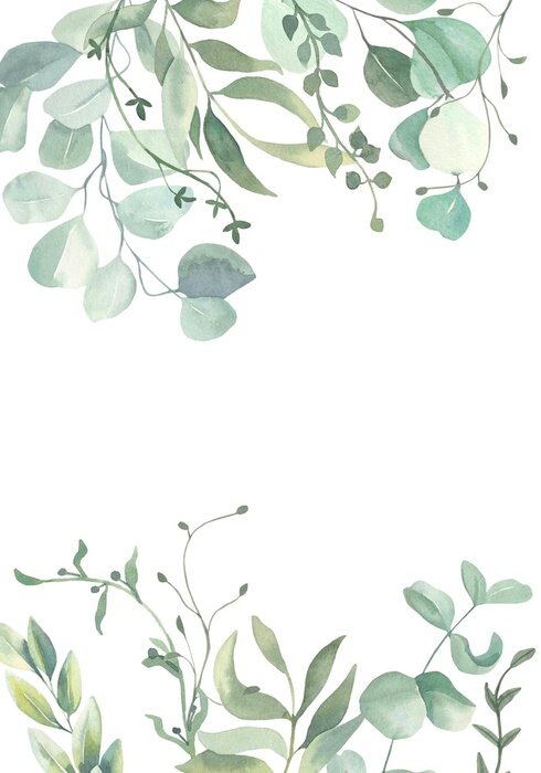 Poster  Motifs de plantes dans une nuance de vert pastel