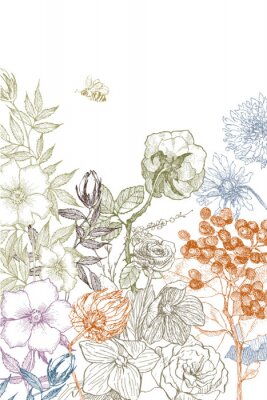 Poster  Motifs de plantes minimalistes illustration simple