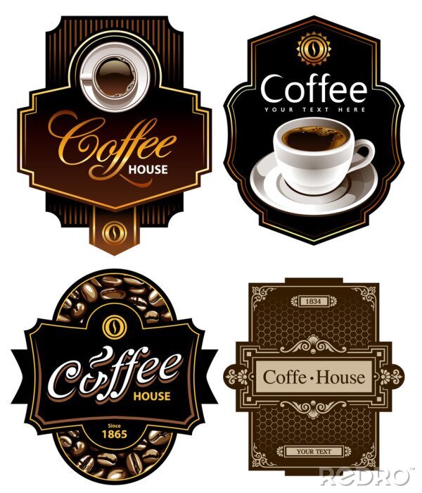 Poster  Motifs graphiques café