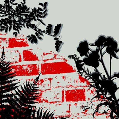 Mur abstrait rouge