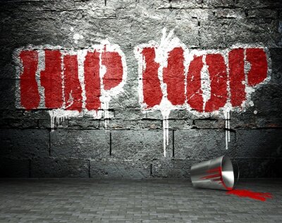 Poster  Mur de graffiti avec le hip hop, fond de rue