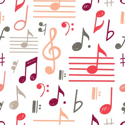 Papier peint à motif  Music Notes Vector Seamless Pattern
