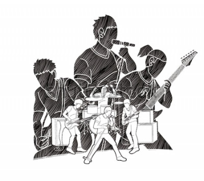 Poster  Musiciens et musiciens de rock