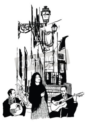 Poster  Musique de rue en noir et blanc