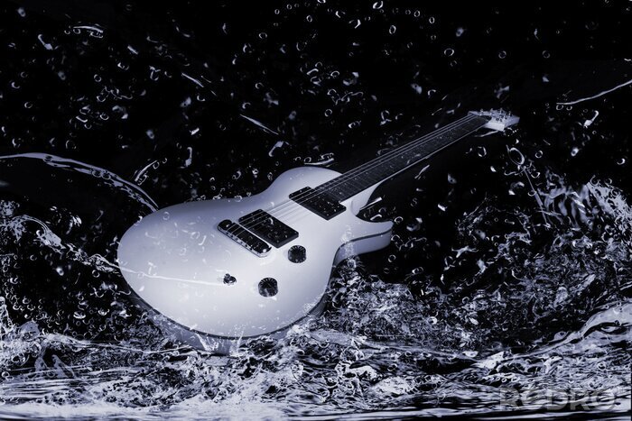 Poster  Musique et guitare sur l'eau