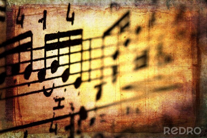 Poster  Musique et notes dans un style grunge