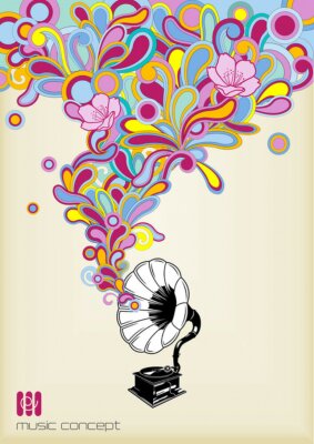 Poster  Musique florale du gramophone