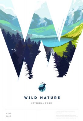 Poster  Nature et paysages enfermés dans une lettre