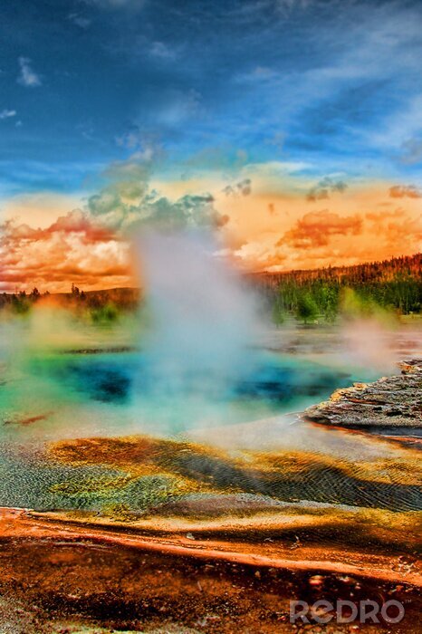 Poster  Nature rocheuse et sources fumantes