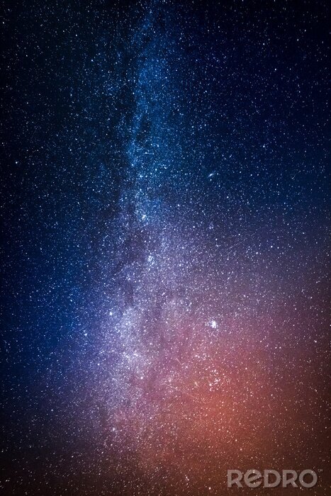 Poster  Nébuleuse bleu-violet avec des étoiles