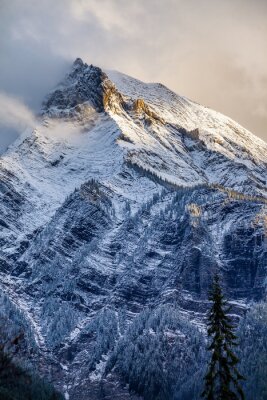 Poster  Neige fraîche sur un sommet de montagne dans les Rocheuses canadiennes, British C