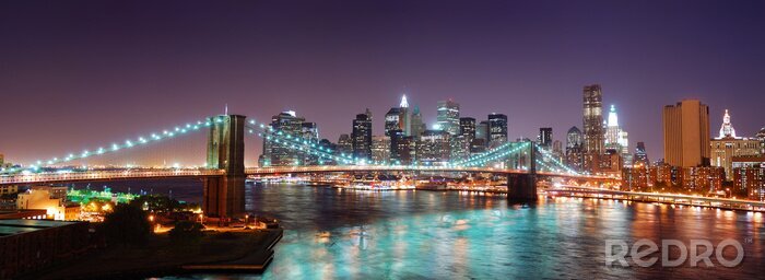 Poster  New York City Manhattan Brooklyn Bridge panorama