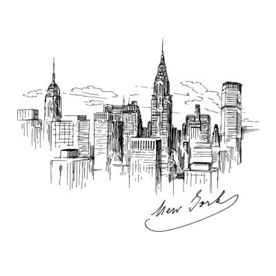 New York croquis minimaliste