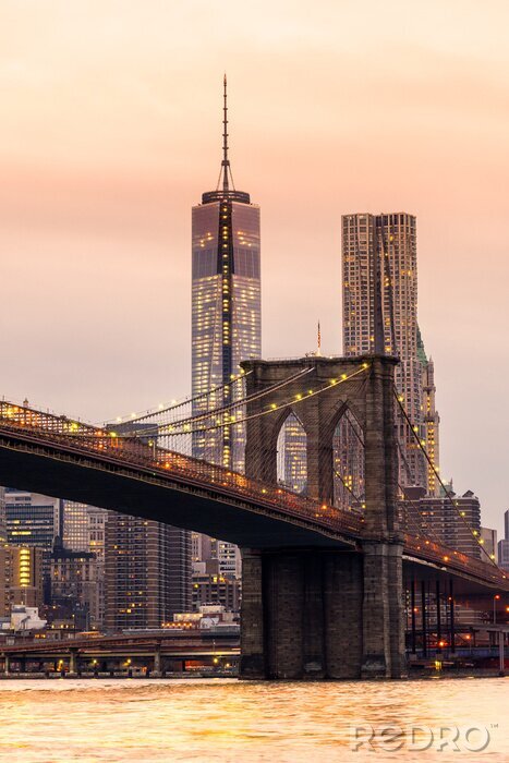 Poster  New York et pont de Brooklyn