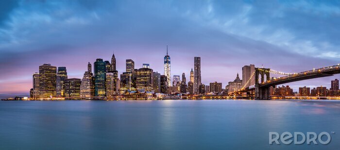 Poster  New York Financial District et le Lower Manhattan, à l'aube