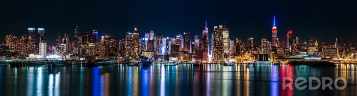 Poster  New York Midtown panorama par nuit