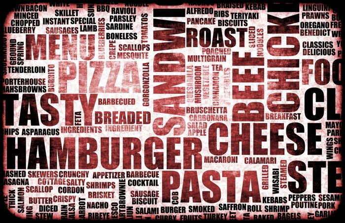 Poster  Noms de plats style ombre