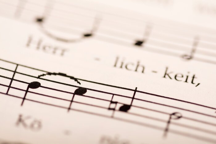 Poster  Notenblatt in Nahaufnahme