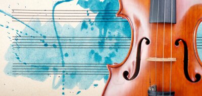 Notes de musique sur le fond du violon