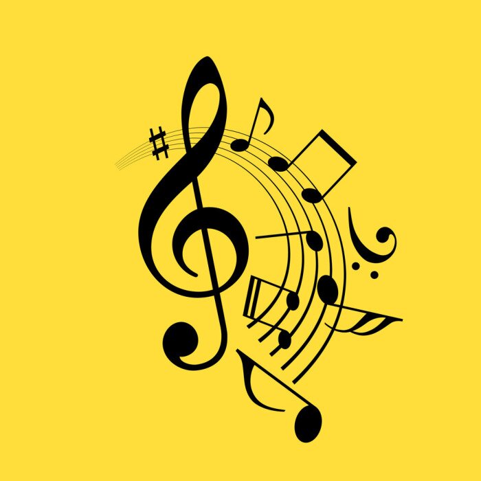 Poster  Notes de musique swirl icon vector