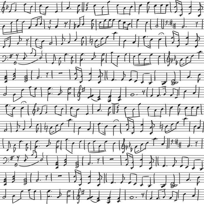 Poster  notes musicales manuscrites