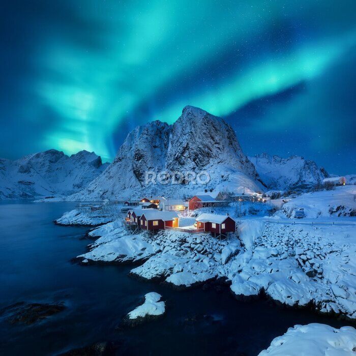 Poster  Nuit glaciale en Norvège
