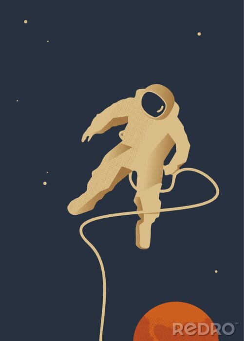 Poster  Oeuvre d'art de l'espace extra-atmosphérique pour enfants avec un astronaute