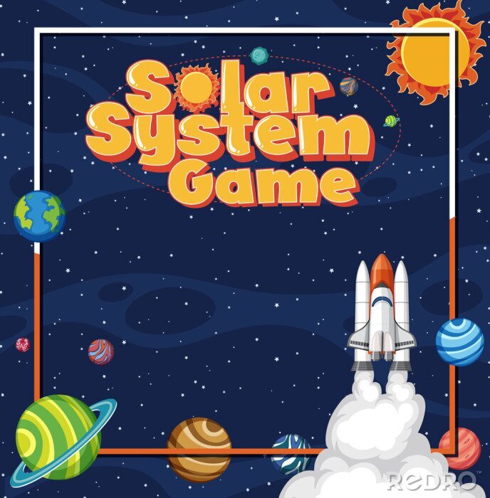 Poster  Oeuvre spatiale pour enfants avec une fusée