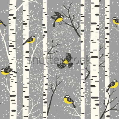 Poster  Oiseaux animaux de la forêt