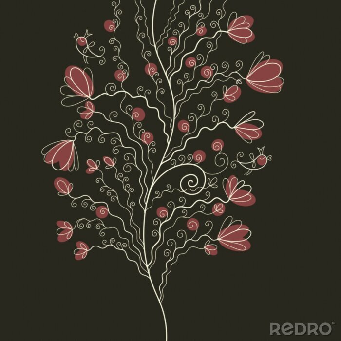 Poster  Oiseaux et fleurs pour enfants