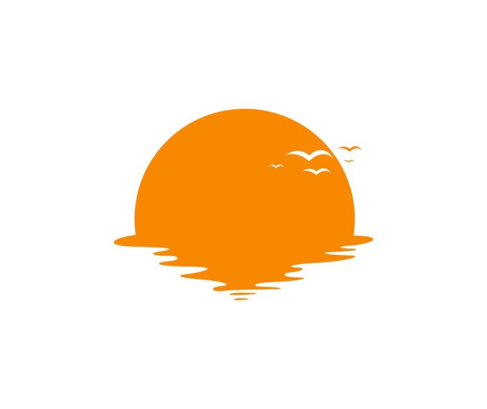 Poster  Oiseaux sur fond de coucher de soleil