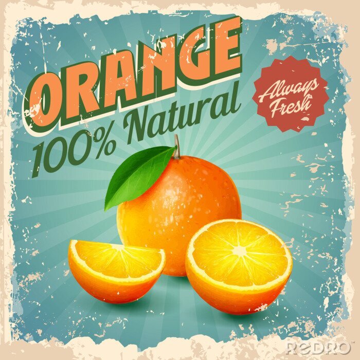 Poster  orange, cru