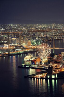 Osaka nuit vue sur le toit
