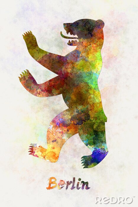 Poster  Ours aquarelle tiré des armoiries de Berlin