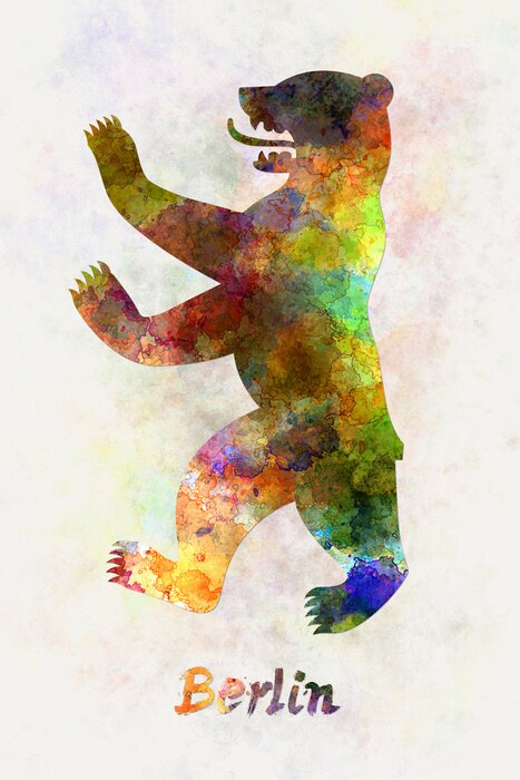Poster  Ours aquarelle tiré des armoiries de Berlin