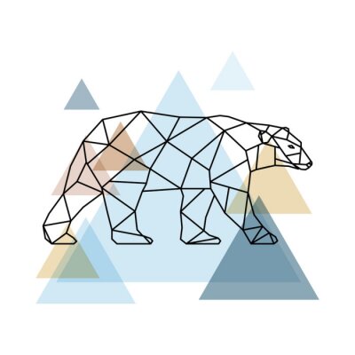 Ours géométrique avec des triangles en arrière-plan