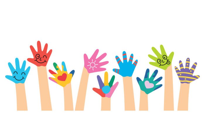 Poster  Painted Hands Of Little Children