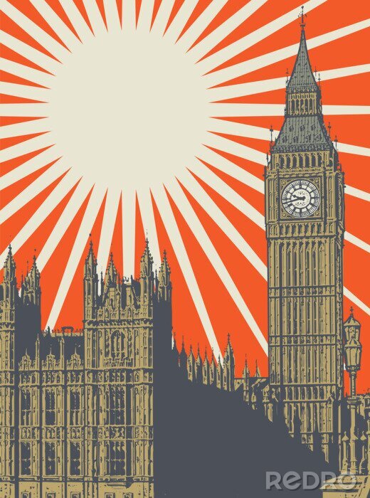 Poster  Palais de Westminster et tour Elizabeth