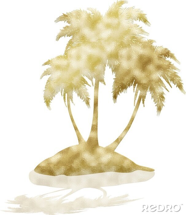 Poster  Palmiers sur une petite île